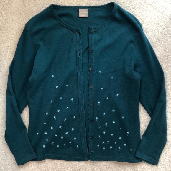 Floral Embroidered Cotton Cardigan - Picture 1 of 5